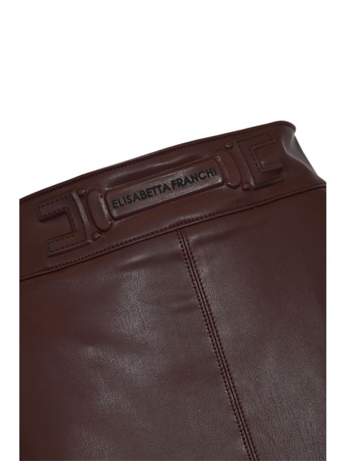 Gonna effetto pelle con logo embossed Elisabetta Franchi | GO16361E2644